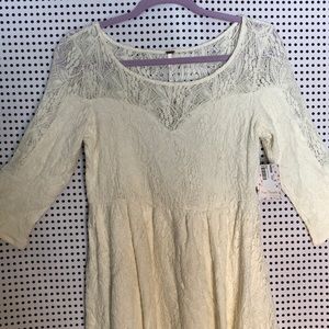 Free People Crochet Lace Skater Mini Dress